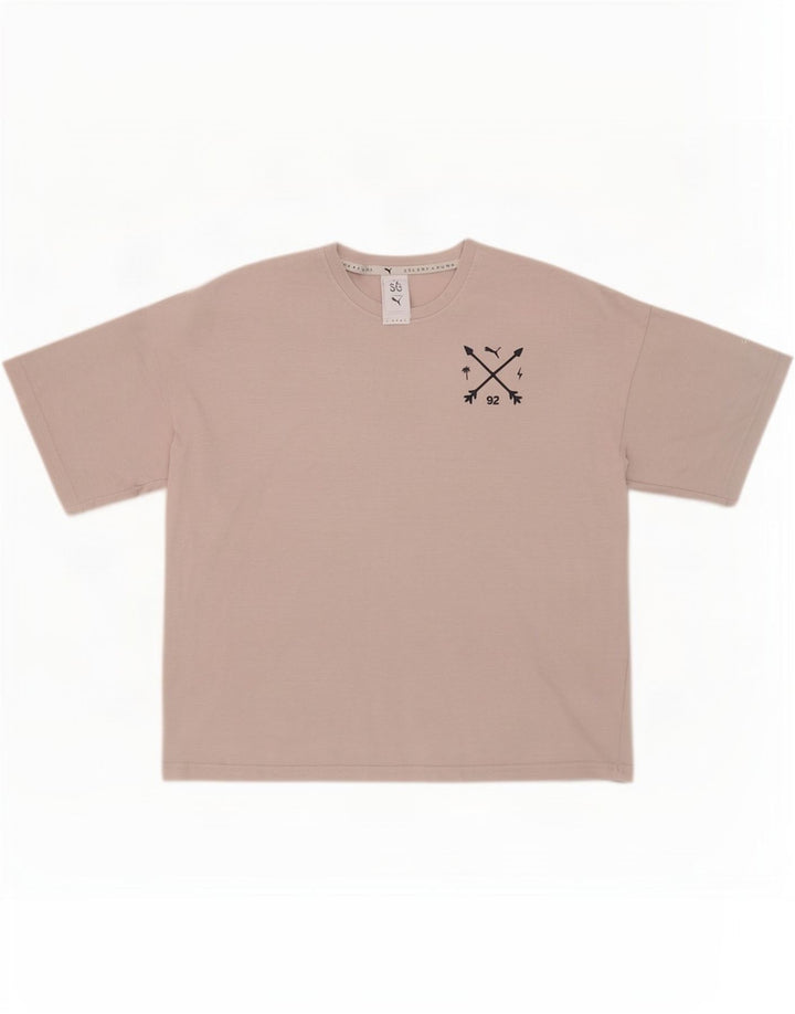 Puma Mujer Selena Camiseta Gráfica Extragrande Top UK 12 Gris Medio