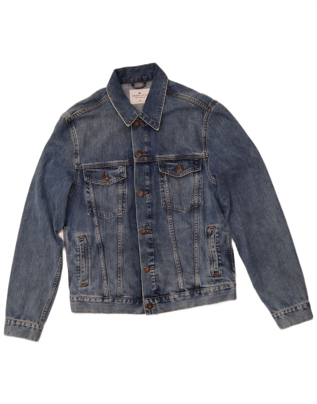 CROSS JEANS Chaqueta vaquera para hombre ES 38 Azul medio Algodón