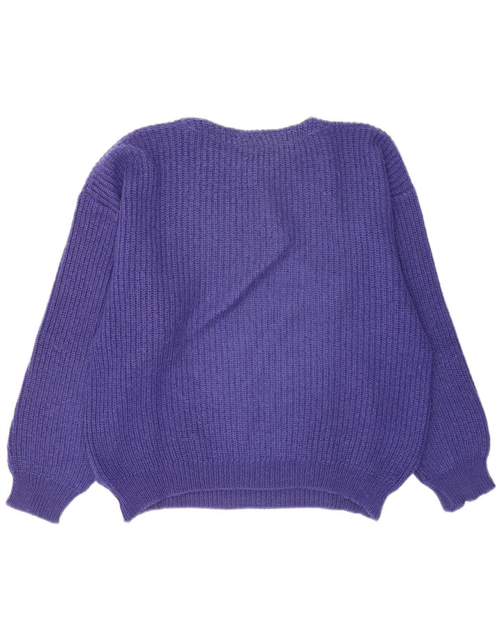 Piu Verona - Jersey extragrande con cuello redondo para hombre, IT 50, color morado mediano