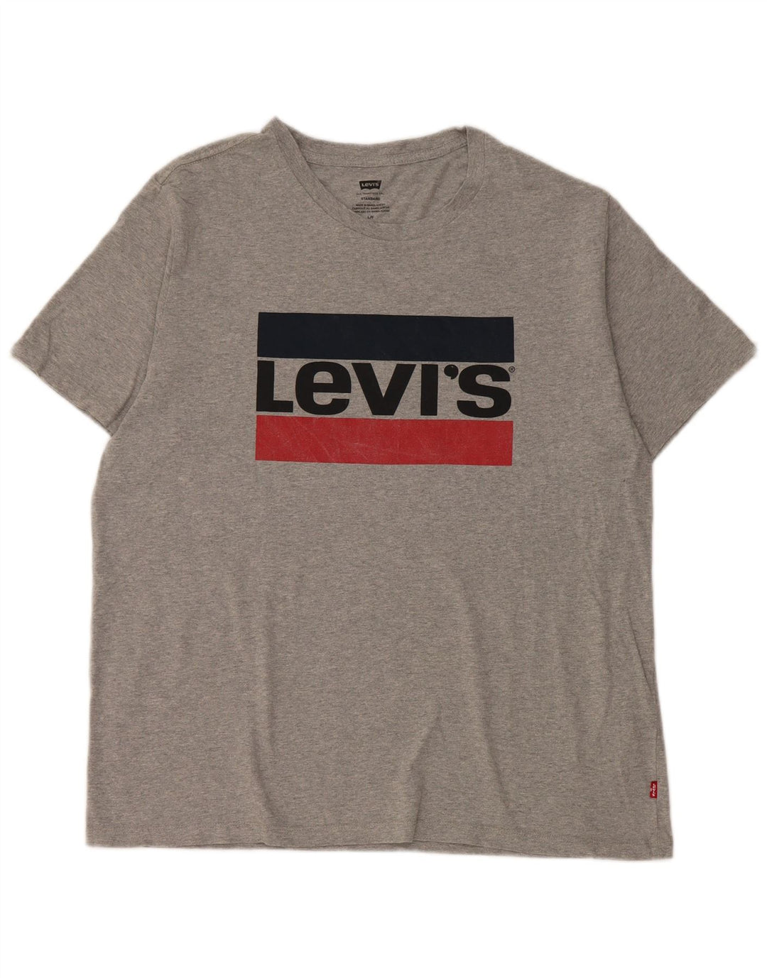 Levi's Camiseta con gráfico estándar para hombre, talla grande, de algodón moteado en gris
