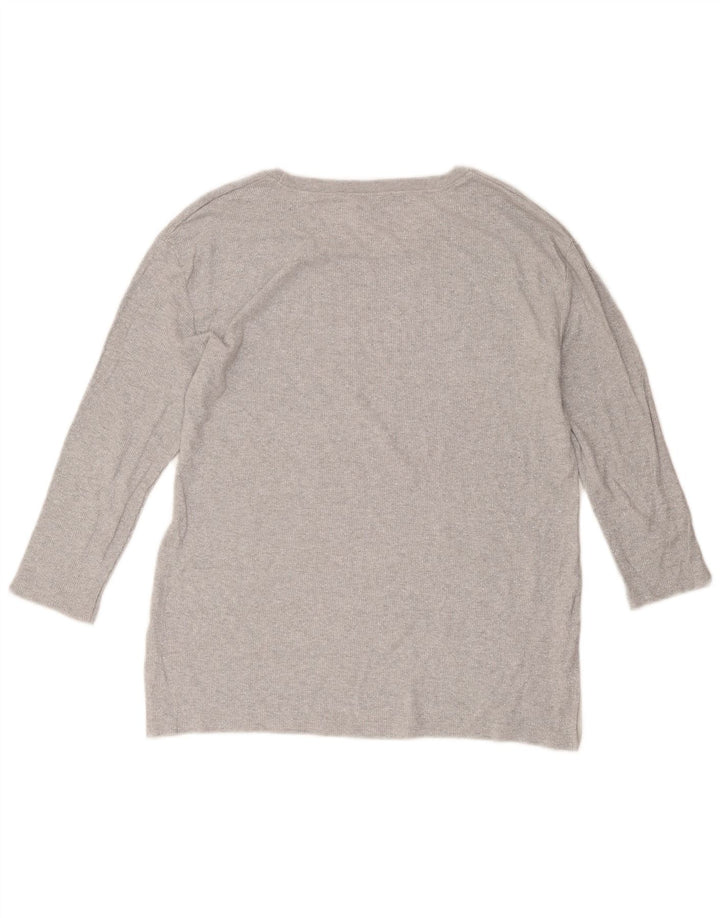 Massimo Dutti Top Mujer Manga 3/4 UK 46 Grande Gris