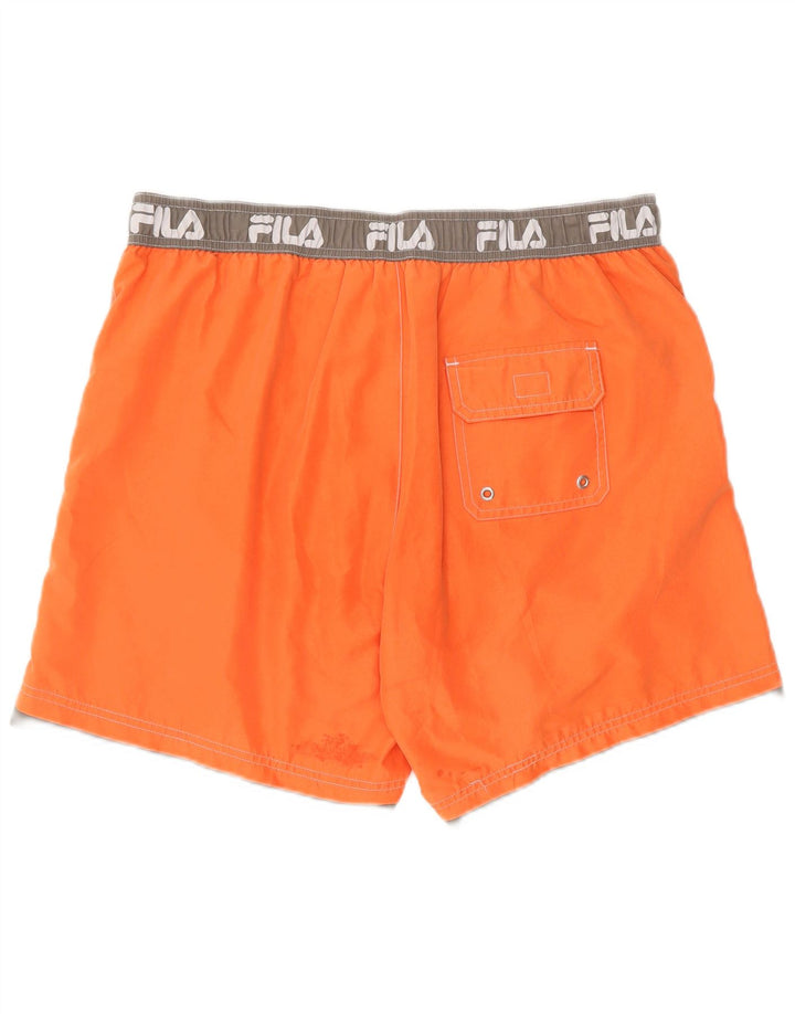 Fila Bañador con estampado gráfico para hombre, tamaño grande, color naranja, poliéster