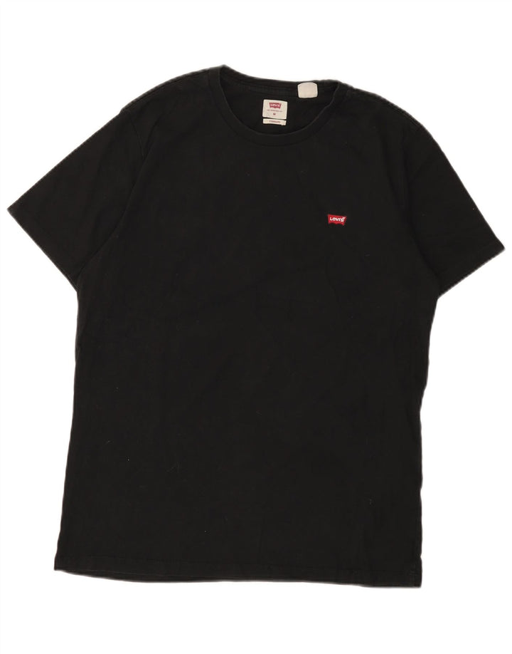 LEVI'S Camiseta de ajuste estándar para hombre, talla mediana, algodón negro