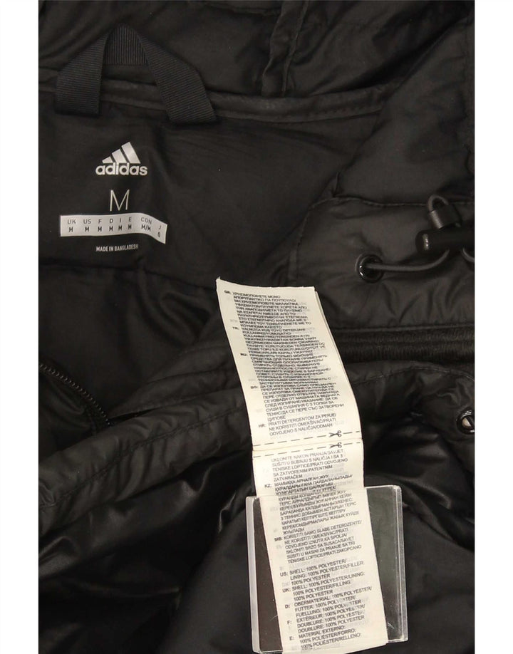 Adidas Chaqueta acolchada con capucha para hombre UK 38 Medium Negro Poliéster