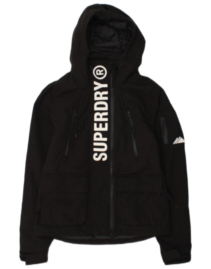 Superdry Chaqueta Cortavientos Con Capucha Para Mujer UK 40 Small Poliéster Negro