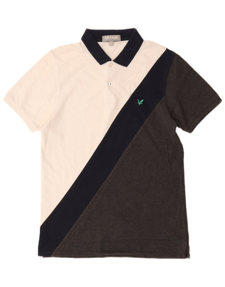 Lyle & Scott Polo para hombre de algodón color block en blanco mediano