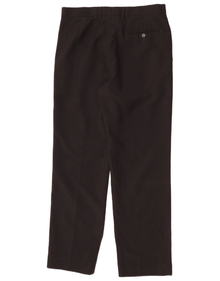 Marks & Spencer Pantalón de traje recto para hombre W32 L31 Poliéster negro
