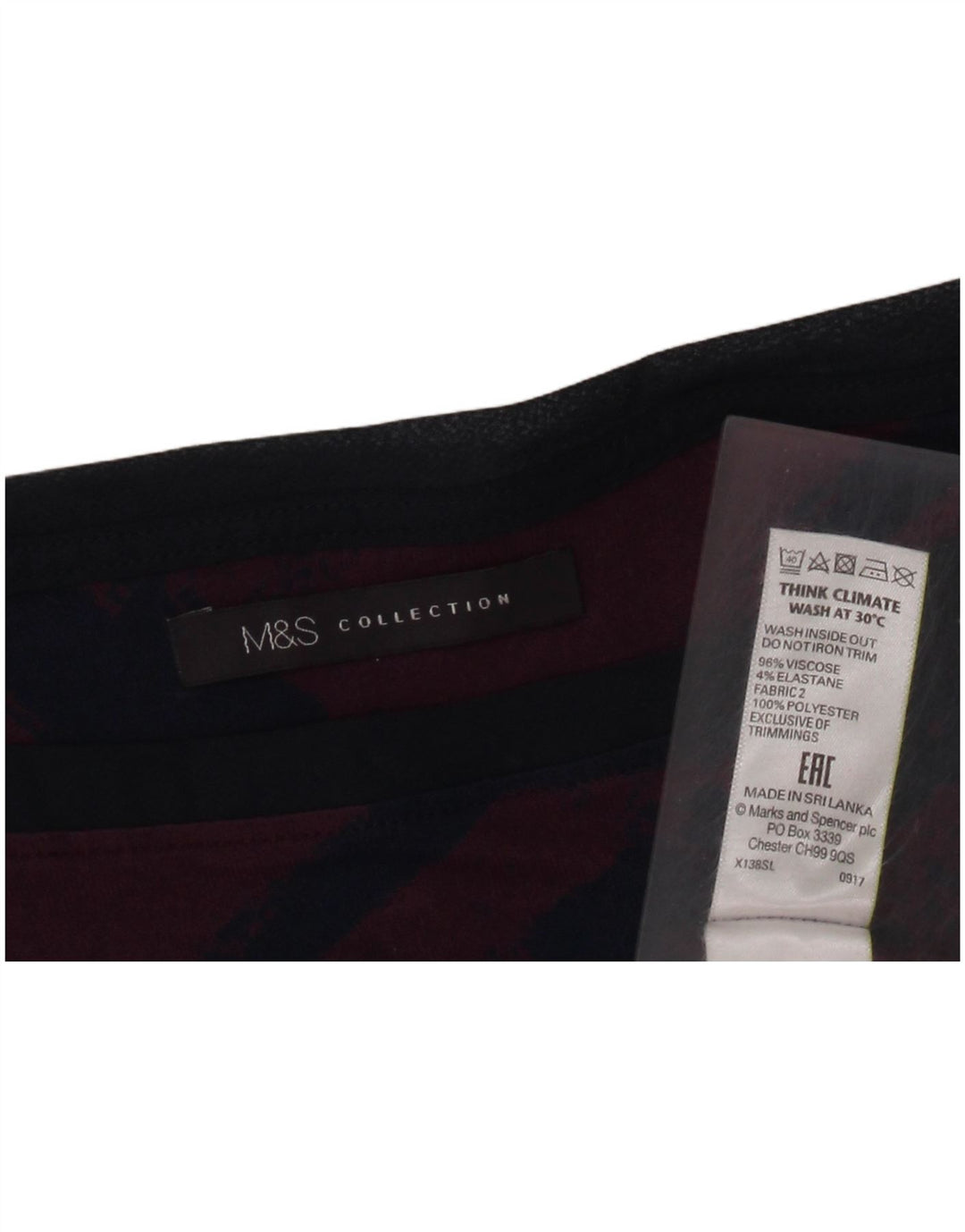 MARKS & SPENCER Top para mujer manga 3/4 UK 40 XL Viscosa geométrica morada