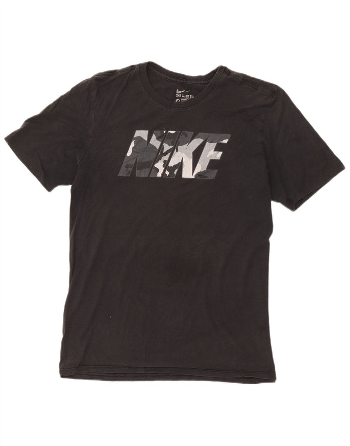 Nike Camiseta con gráfico de corte atlético para hombre, talla mediana, negra