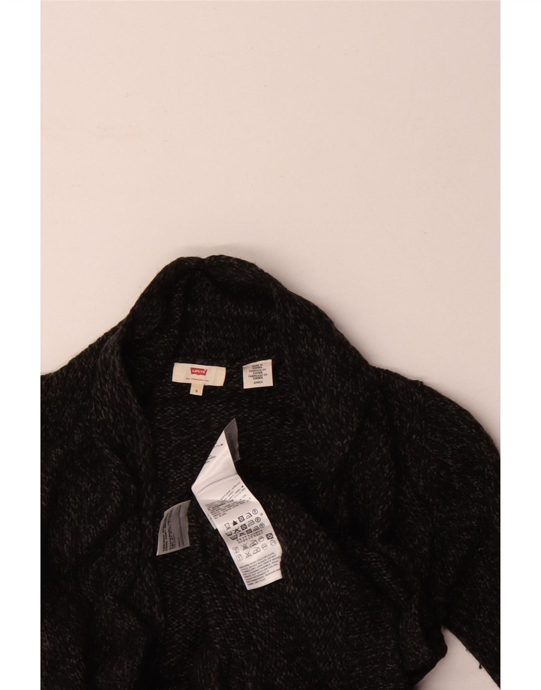 LEVI'S Suéter tipo cárdigan extragrande para mujer Reino Unido 10 Acrílico moteado gris pequeño