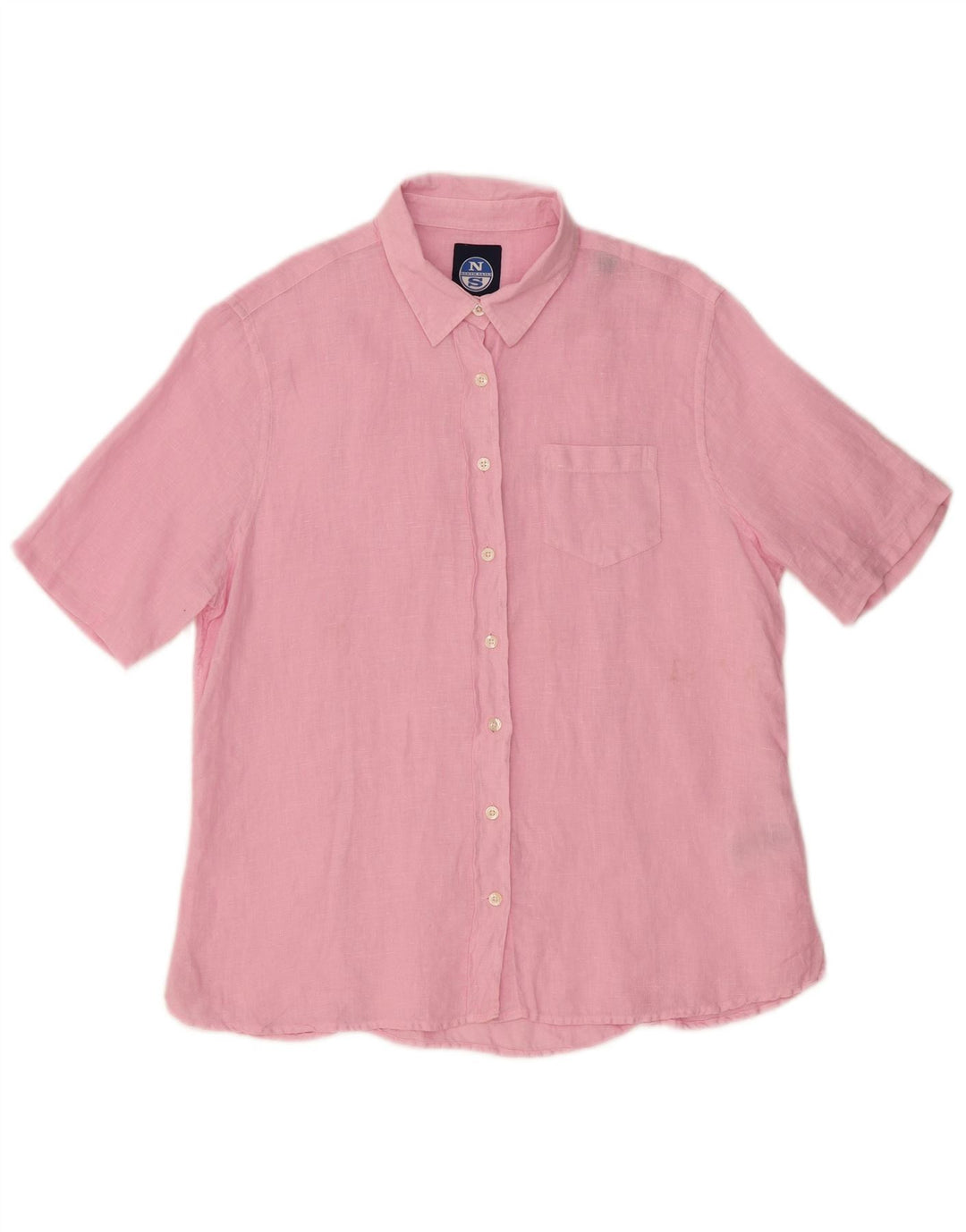NORTH SAILS Camisa de manga corta para mujer UK 44 Medium Pink Linen