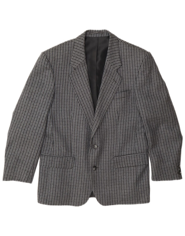 Kilmaine Chaqueta tipo blazer de 2 botones para hombre UK 38 Lana de pata de gallo gris medio