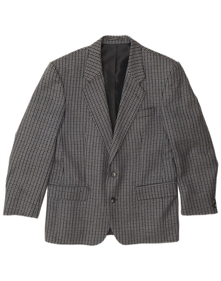 Kilmaine Chaqueta tipo blazer de 2 botones para hombre UK 38 Lana de pata de gallo gris medio