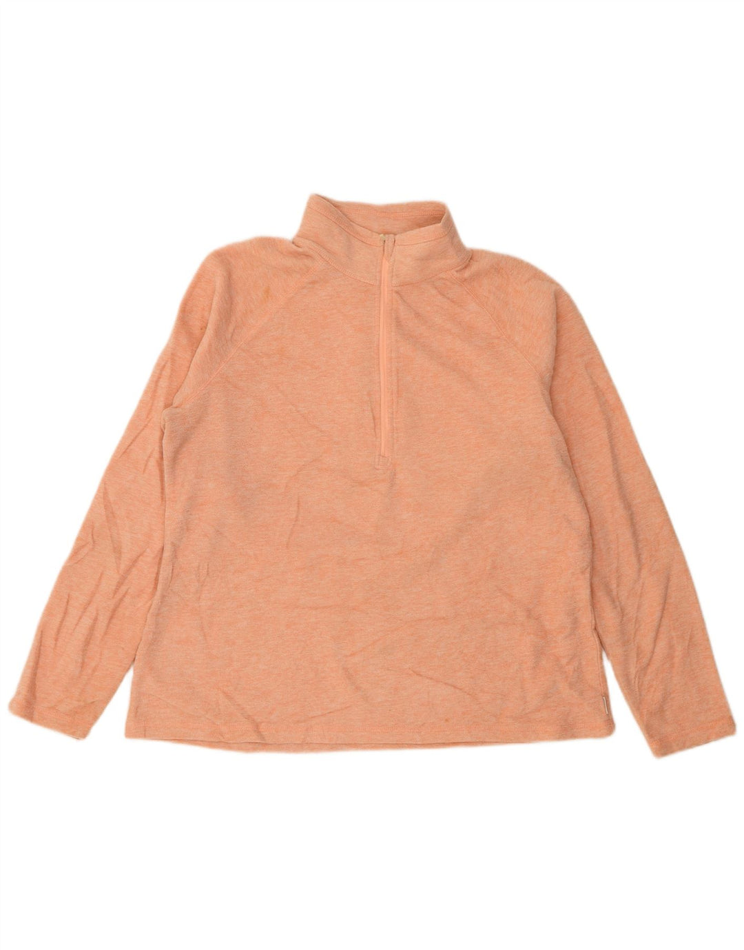 EDDIE BAUER Jersey polar con cremallera y cuello para mujer UK 40 XL Naranja moteado