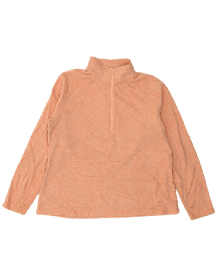 EDDIE BAUER Jersey polar con cremallera y cuello para mujer UK 40 XL Naranja moteado