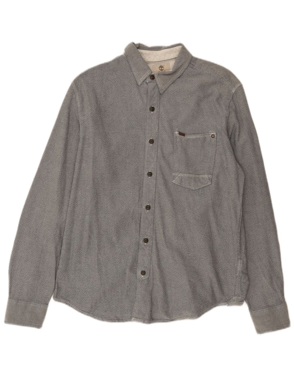 Timberland Mens Slim Fit Shirt Medium Grey Cotton