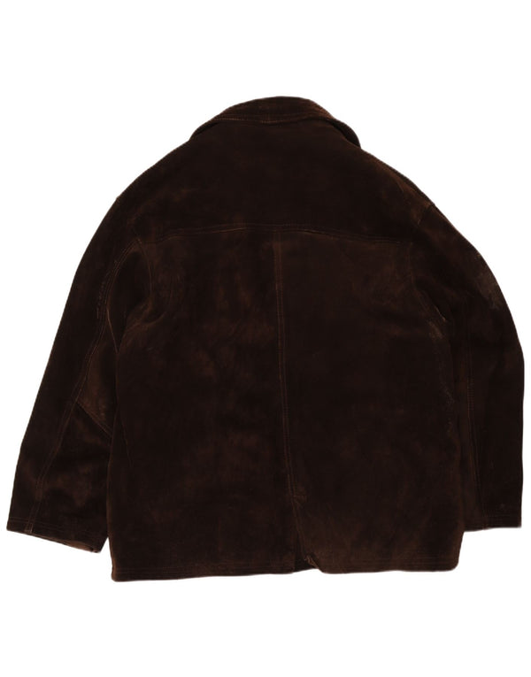 Bayside Chaqueta de ante para hombre UK 40 Large Cuero marrón