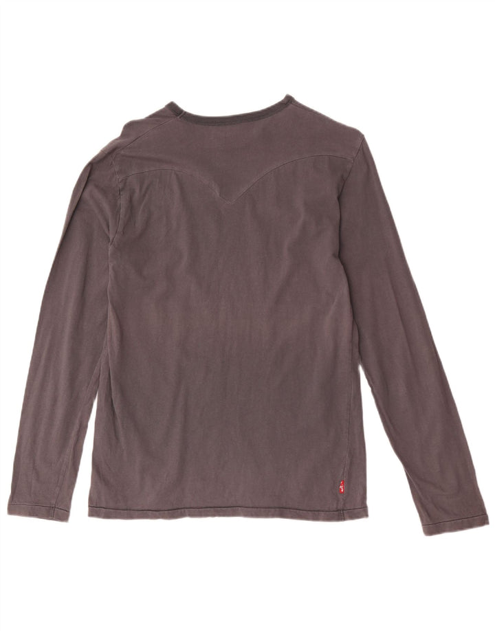 Levi's Mens Graphic Top Manga Larga Pequeño Algodón Gris