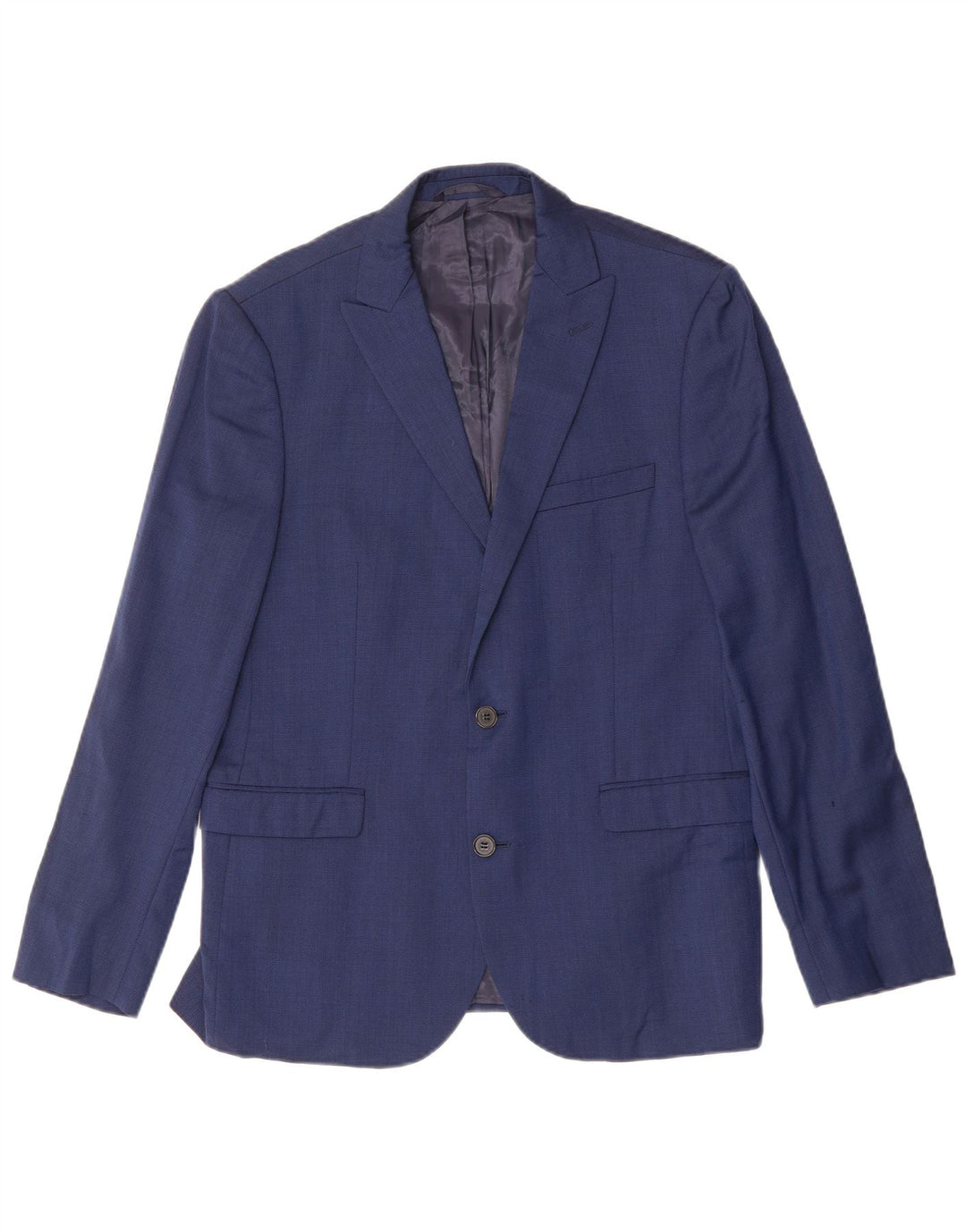 DKNY Chaqueta tipo blazer entallada con 2 botones para hombre IT 52 XL Lana azul marino