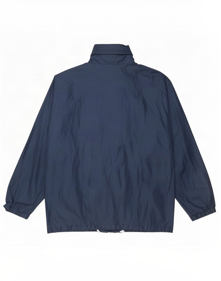 Asics Chaqueta impermeable con capucha para hombre Reino Unido 40 Grande Poliéster azul marino