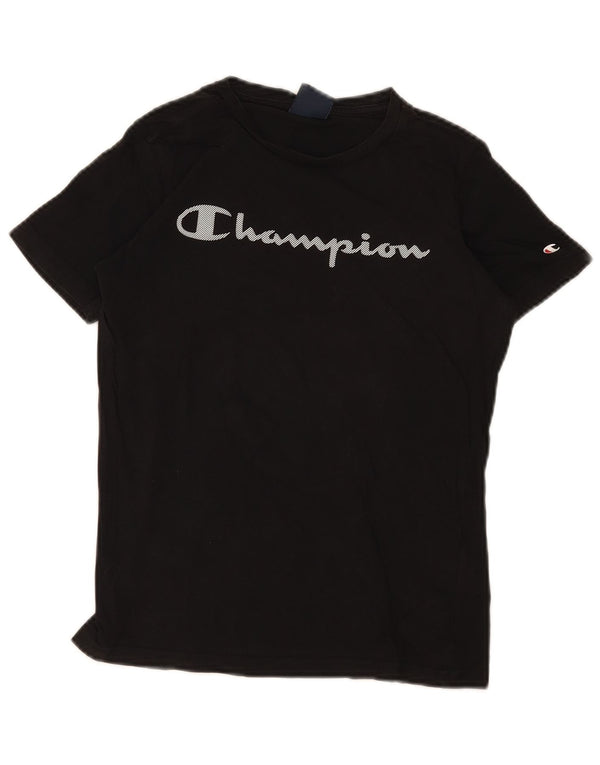 Champion Camiseta gráfica para niños 11-12 años Grande Algodón negro