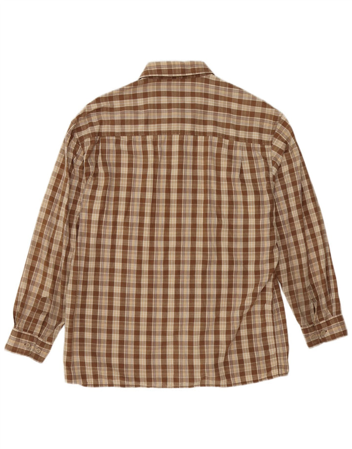 Camisa Wrangler para hombre de algodón a cuadros marrón grande