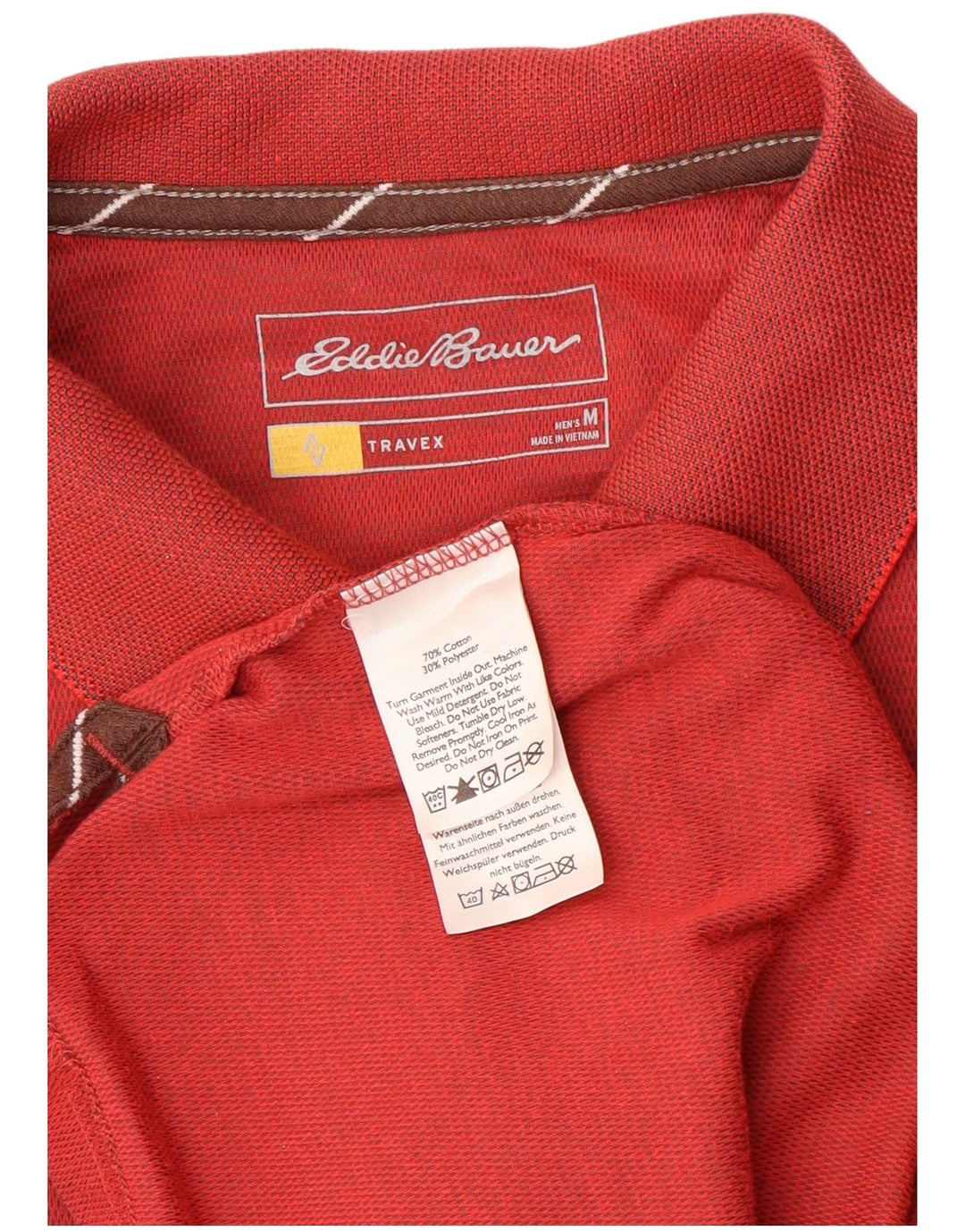 Eddie Bauer Polo Hombre Algodón Rojo Medio