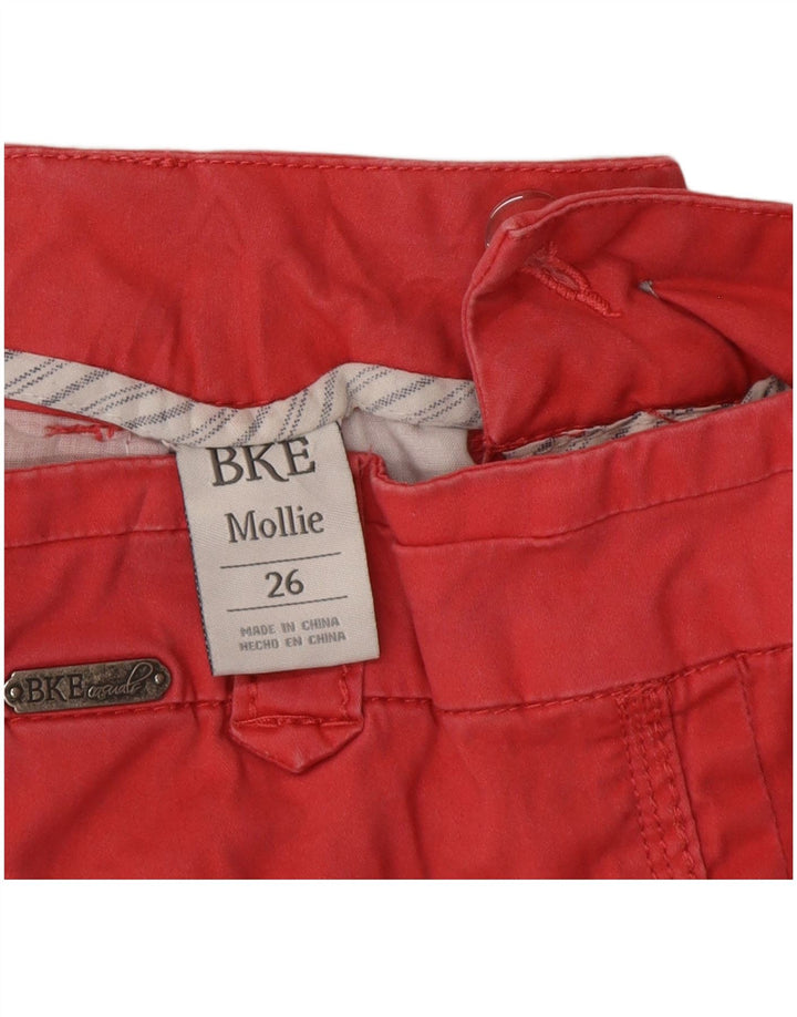 BKE Pantalones cortos casuales para mujer W26 Pequeño algodón rojo