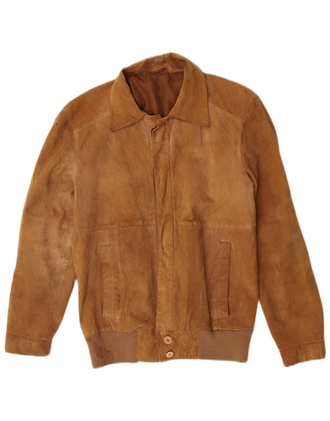 Vintage hombres bombardero gamuza chaqueta IT 44 XS marrón