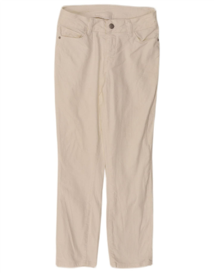 CREW CLOTHING Vaqueros recortados de cintura baja para mujer UK 8 Small W26 L23 Blanco