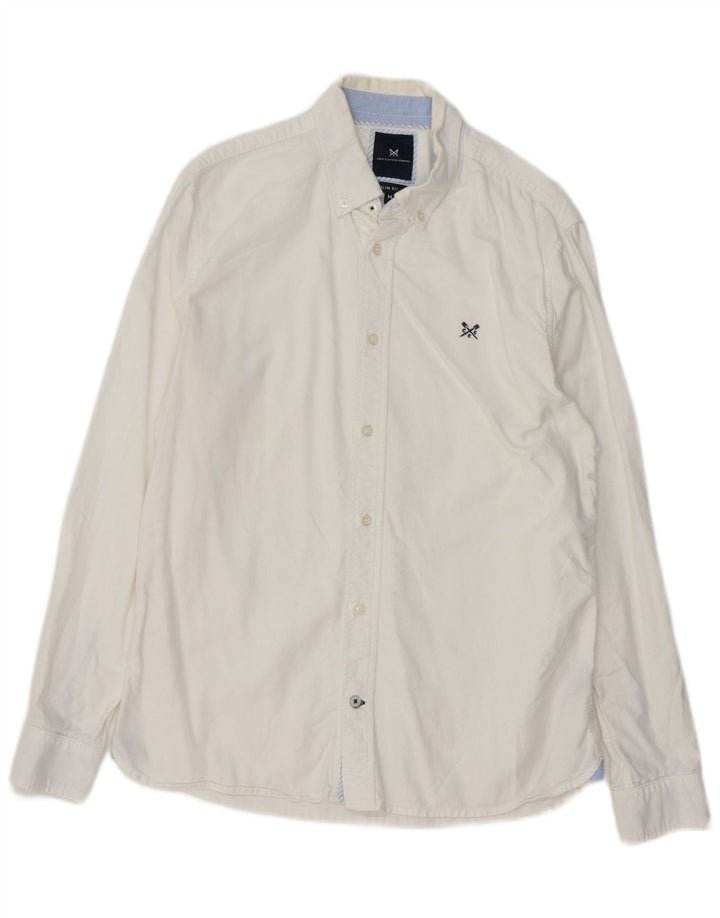 CREW CLOTHING Camisa ajustada para hombre Algodón blanco medio