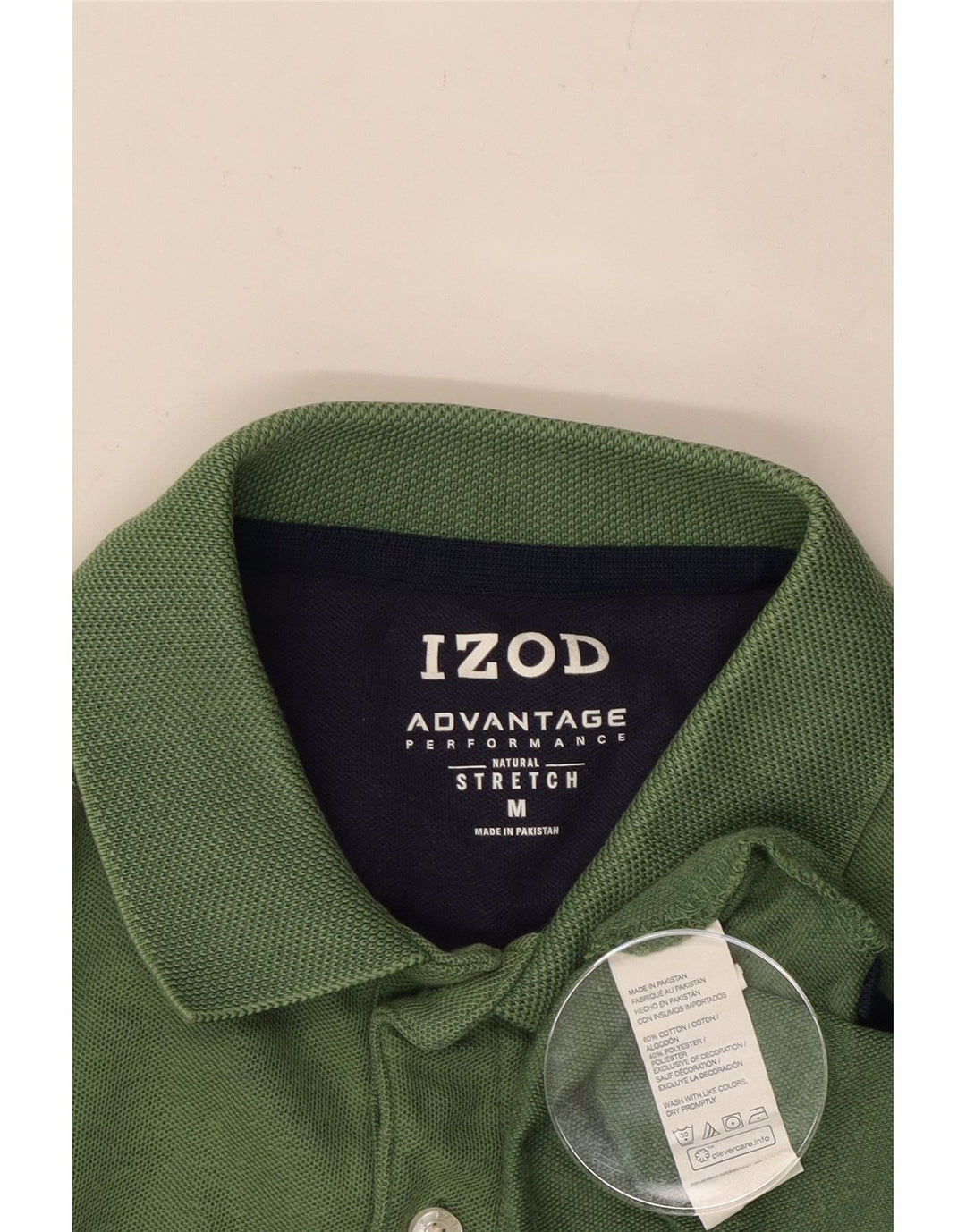 IZOD Polo para hombre de algodón color block verde medio