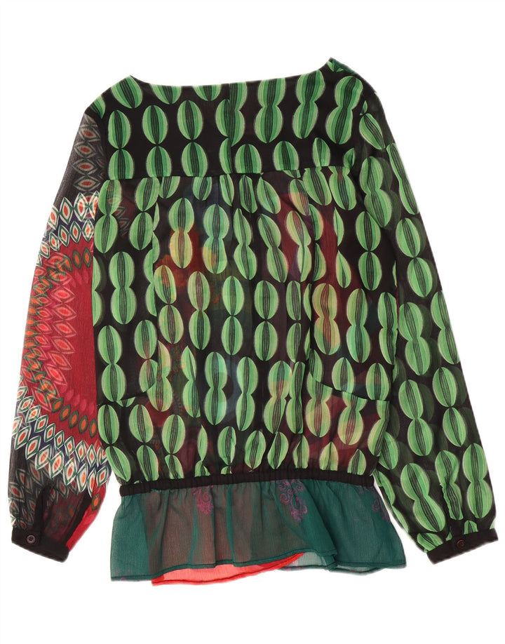 Desigual Blusa camisera extragrande para mujer UK 10 Small Multicolor Floral