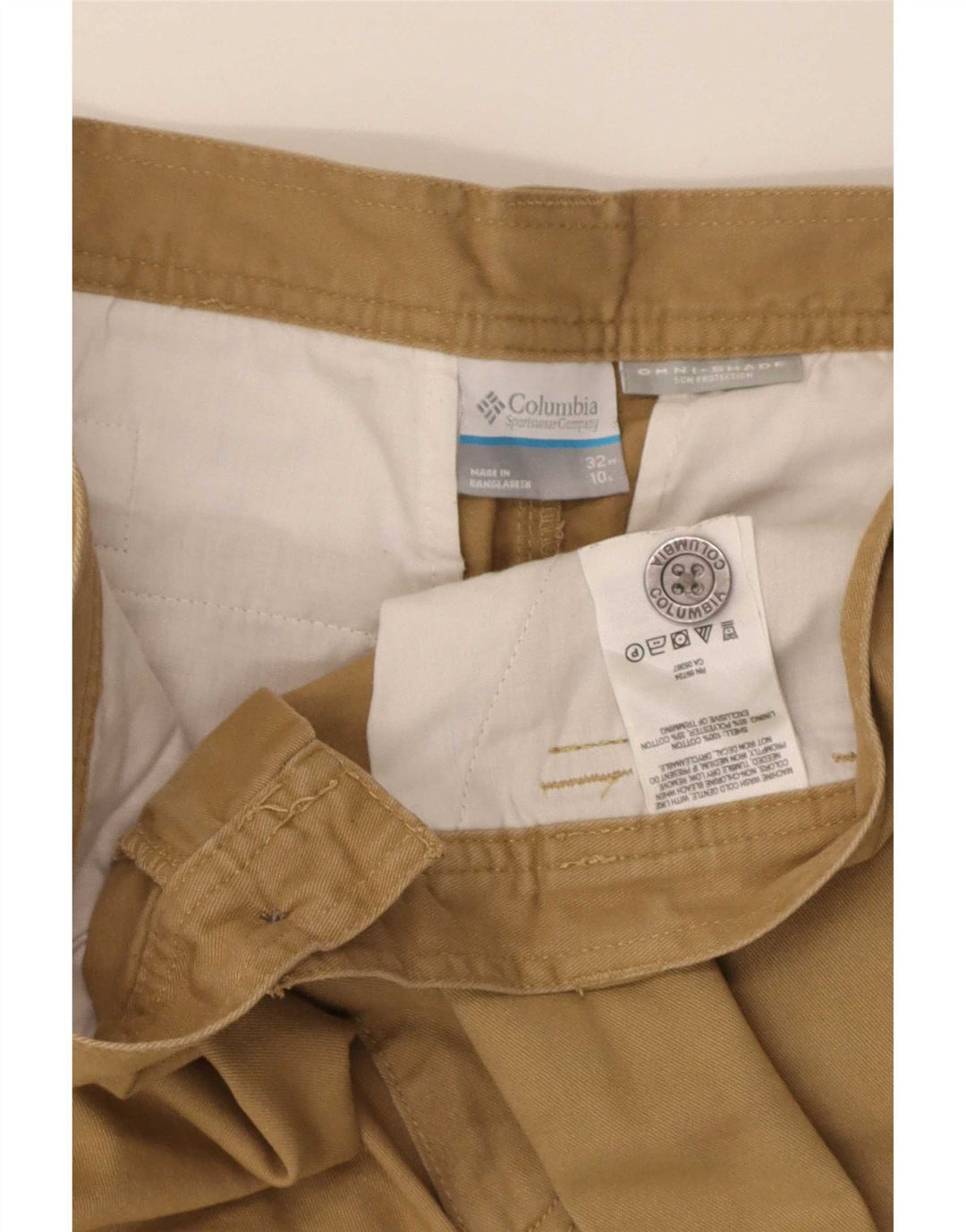 Columbia Pantalones cortos cargo Omni-Shade para hombre W32 Algodón beige medio