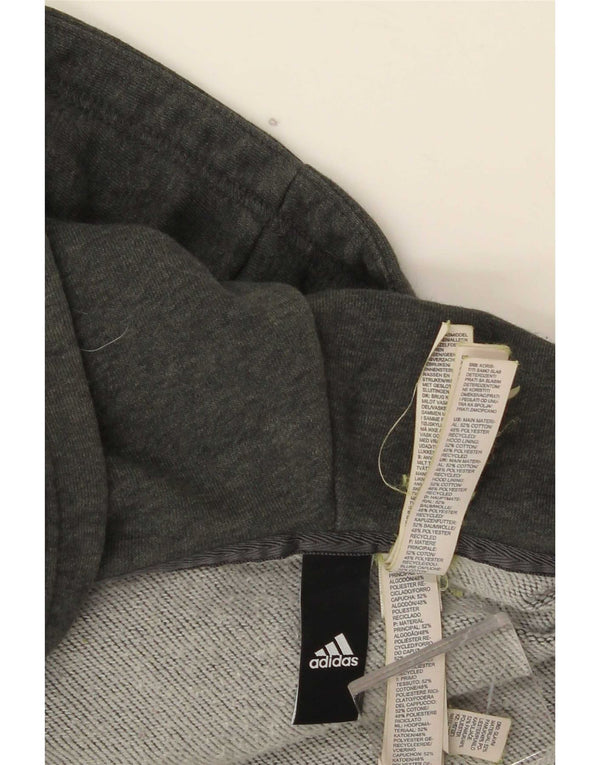 Adidas Sudadera con capucha y cremallera gráfica para mujer UK 8/10 Small Grey Cotton