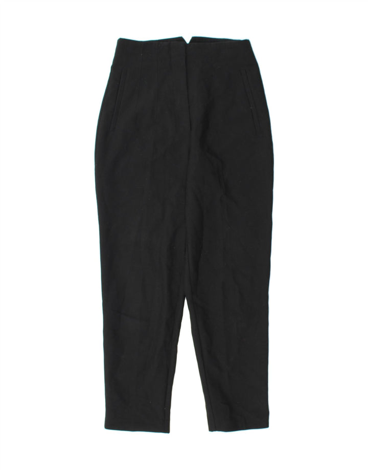 ZARA Womens Tapered Chino Trousers Small W26 L27 Black Polyester Vintage Zara and Second-Hand Zara from Messina Hembry 