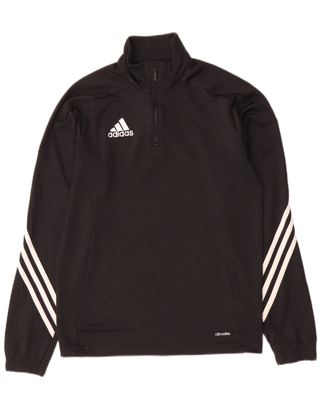 ADIDAS Mens Climalite Zip Neck Jersey Chándal Top Pequeño Negro