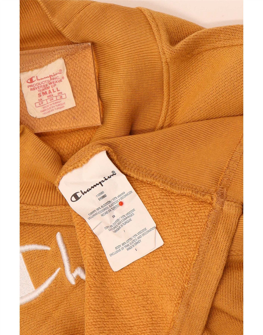 Champion Sudadera de gran tamaño con gráfico para mujer UK 10 Small Yellow