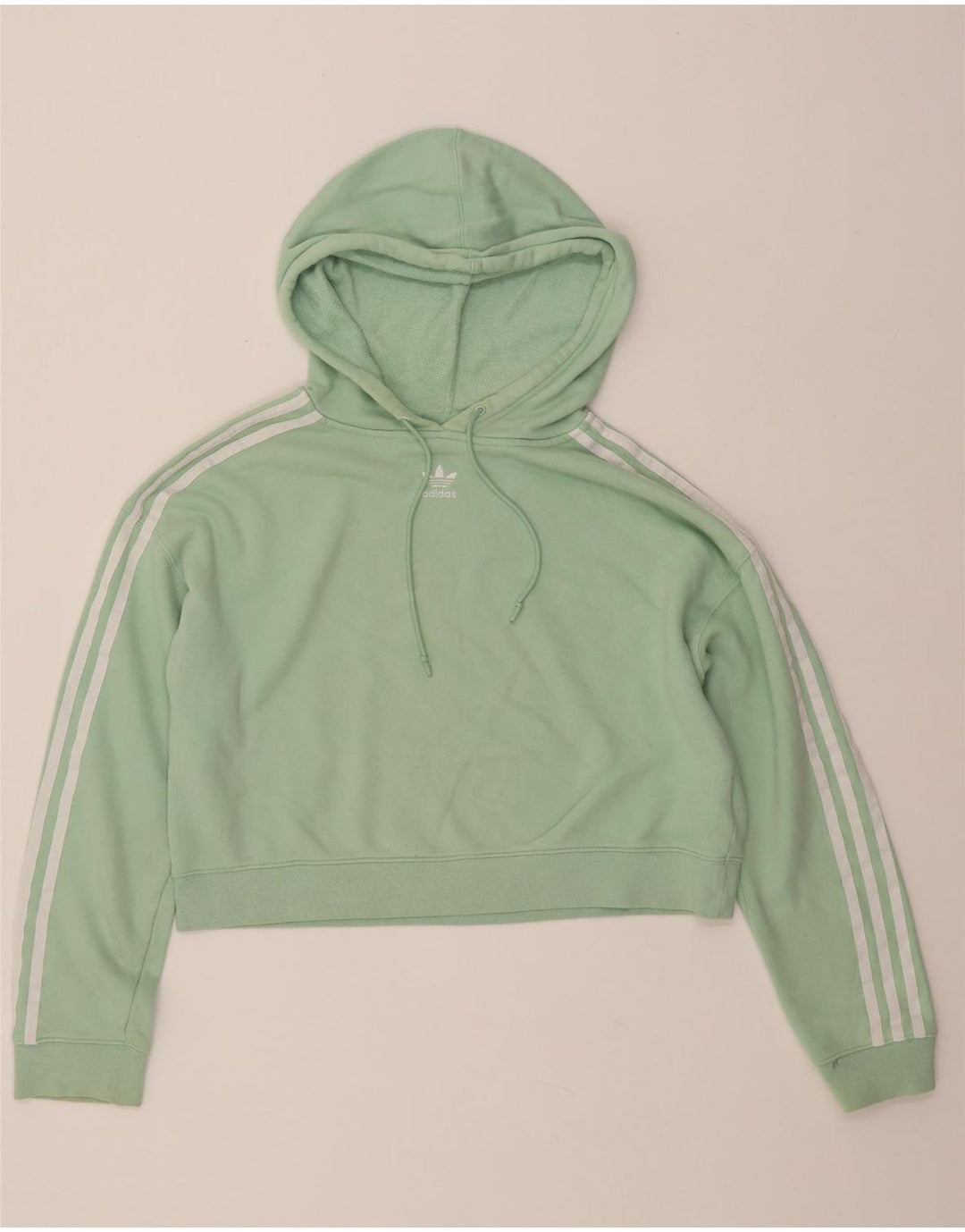 ADIDAS Jersey con capucha corta extragrande para mujer Reino Unido 8 Pequeño Algodón verde