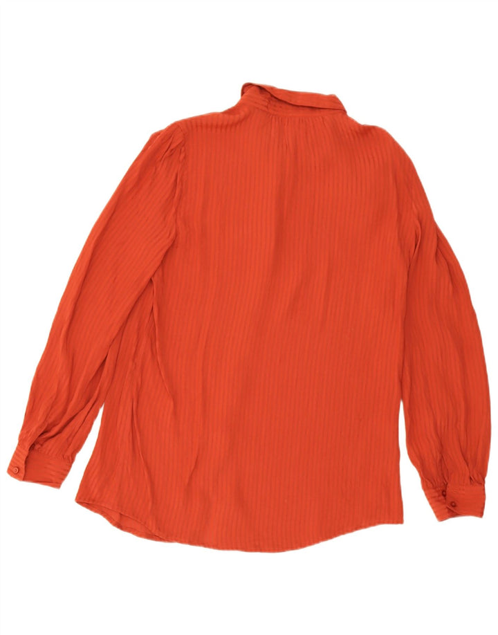 Stefanel Blusa de manga larga para mujer Top EU 38 Medium Granate Pinstripe
