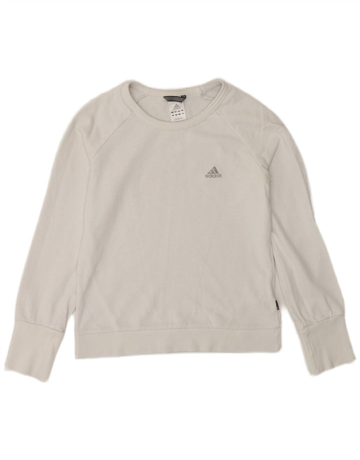 Adidas - Sudadera para mujer, talla 12, algodón blanco mediano