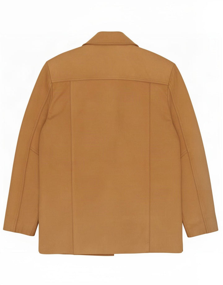 Vintage hombres chaqueta de cuero Reino Unido 40 grande beige