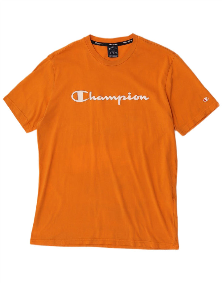 Champion Camiseta gráfica para hombre Top grande de algodón naranja