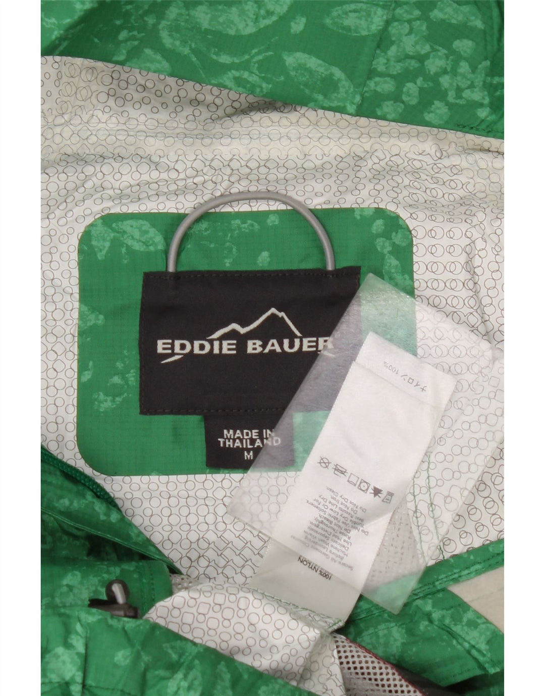 EDDIE BAUER Chaqueta impermeable con capucha para mujer UK 14 Nylon floral verde medio