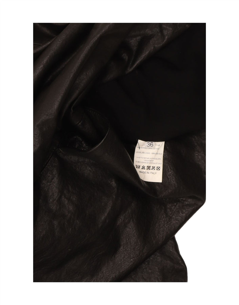 LANVIN Womens Leather A-Line Skirt EU 36 Small W26 Black Leather Vintage Lanvin and Second-Hand Lanvin from Messina Hembry 
