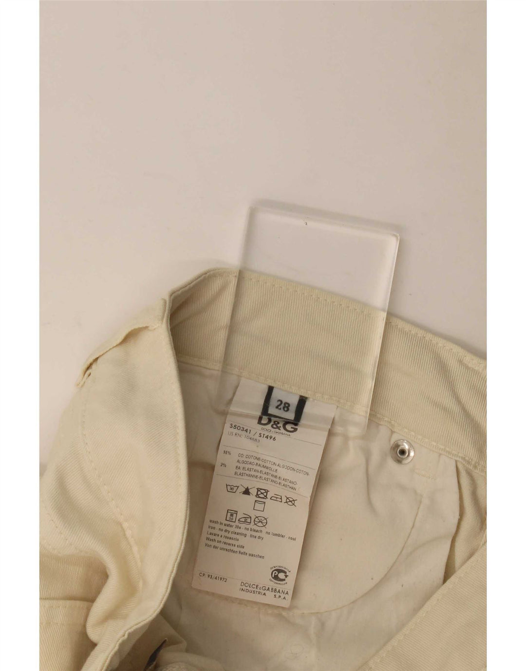 Dolce & Gabbana Vaqueros Slim Mujer W28 L34 Algodón Beige