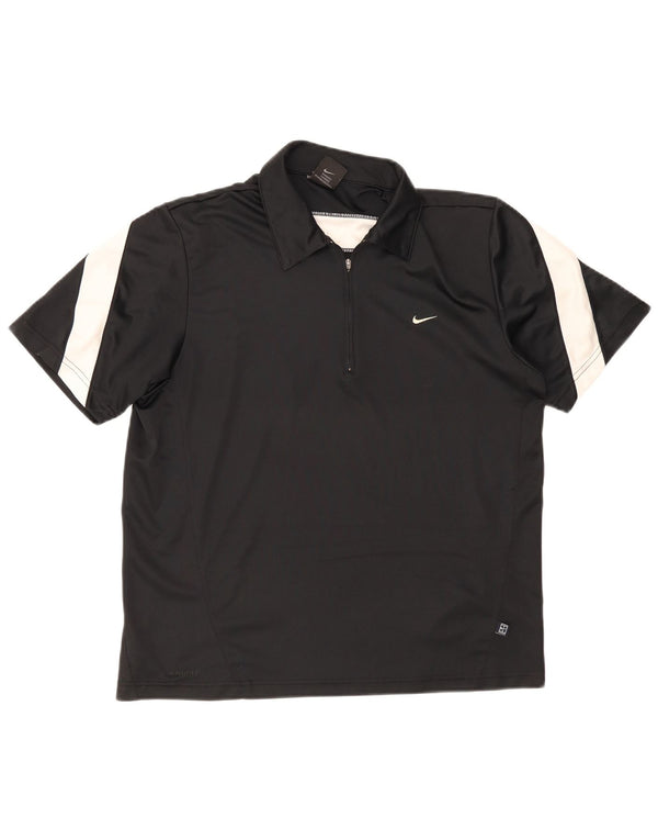 Nike Polo para hombre UK 39/41 Medium Negro Colorblock