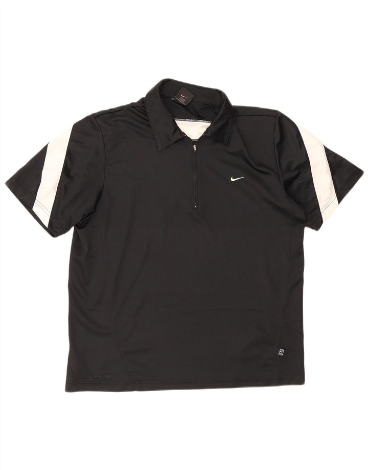 Nike Polo para hombre UK 39/41 Medium Negro Colorblock