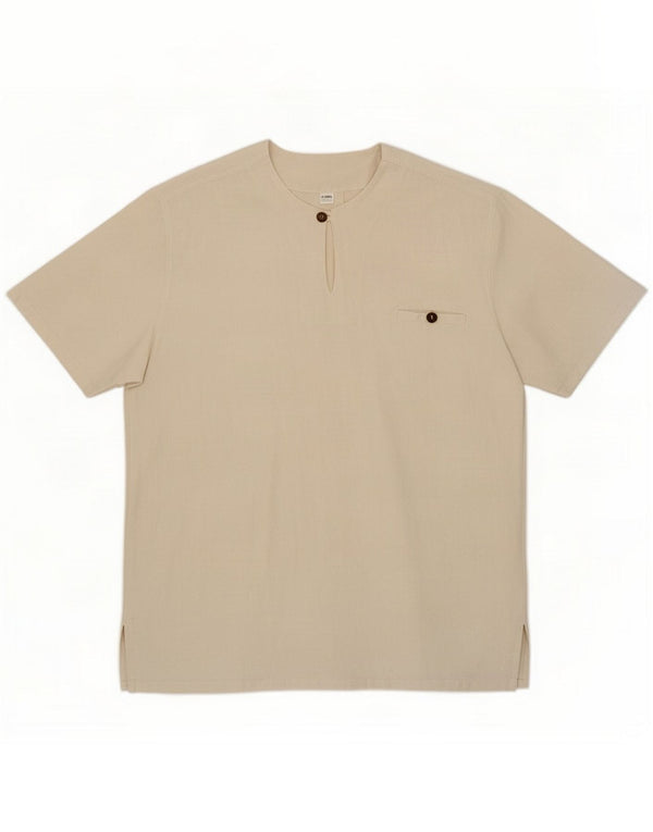 Blusa vintage para mujer UK 40 XL Algodón beige