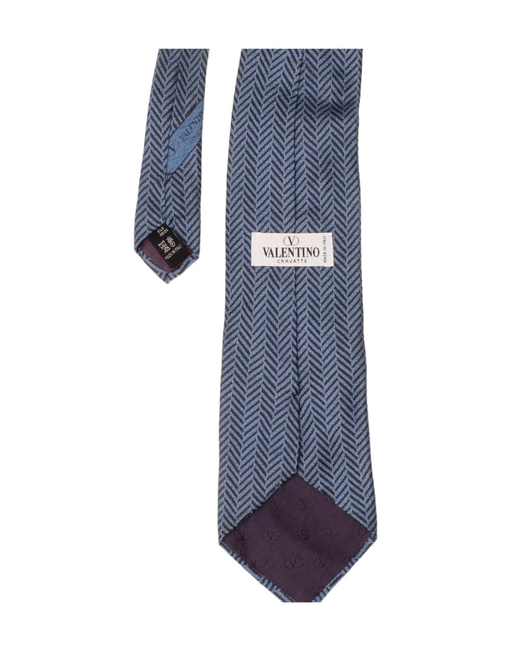 Corbata Valentino para hombre talla única azul en espiga de seda clásica